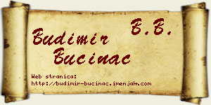 Budimir Bućinac vizit kartica